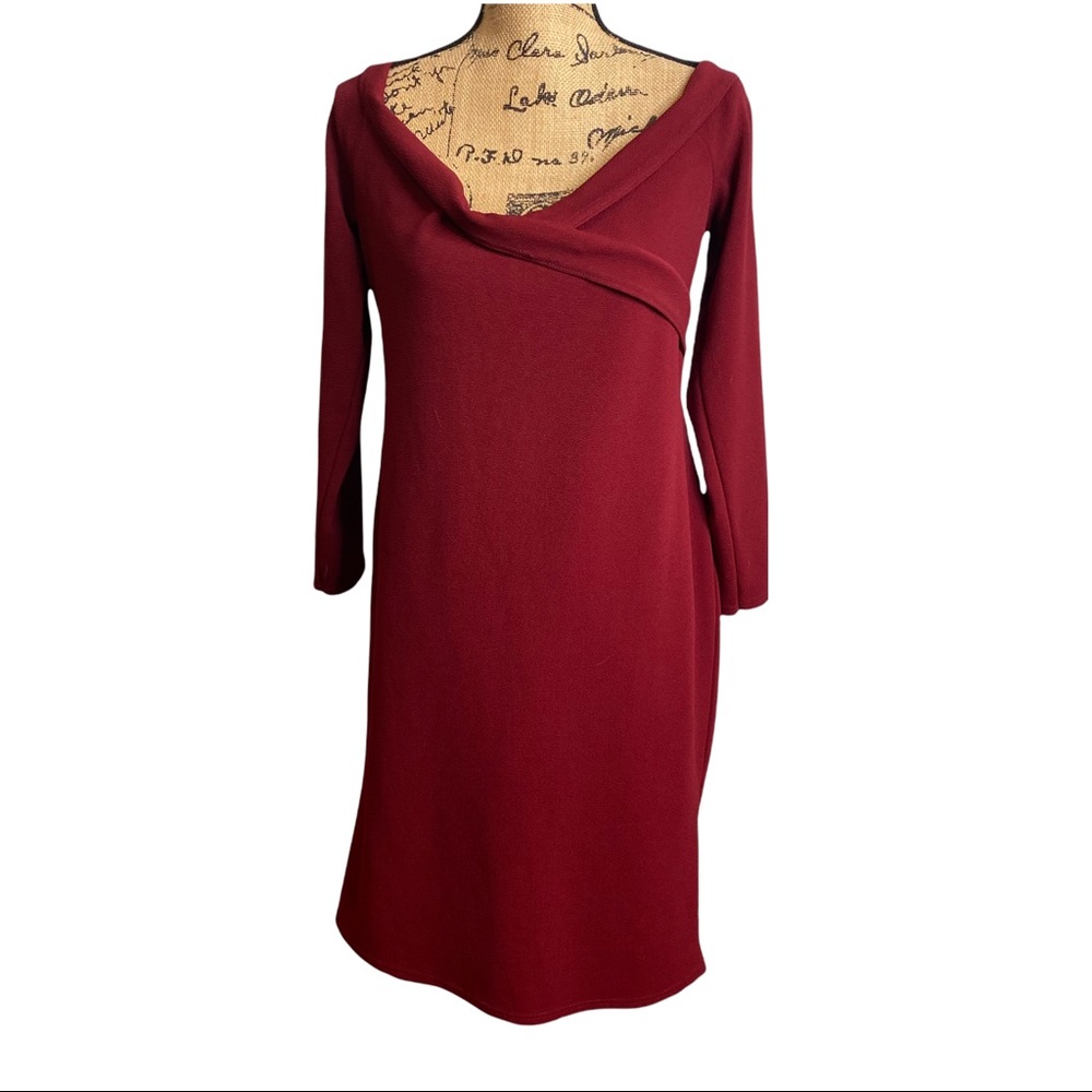 Boohoo Maroon Off Shoulders Dress Plus Size 16